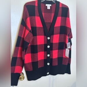 Tommy Bahama Burgundy and Black Knit Sweater